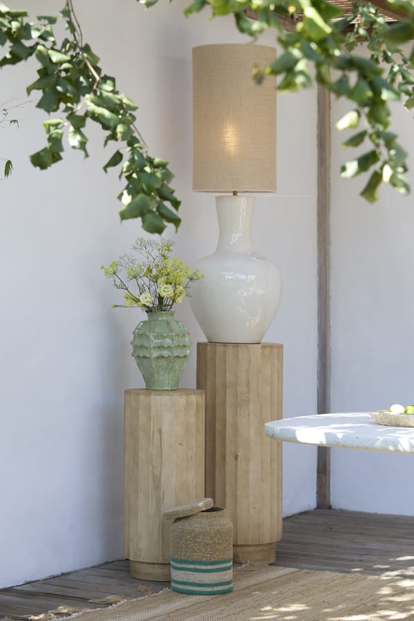 Light & Living Accessories Pillar 35x80 cm ELLENA wood matt natural House of Isabella UK