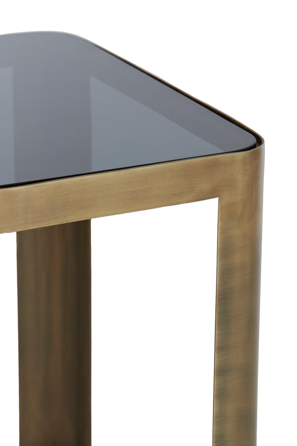 Light & Living Accessories Pillar S/2 30x30x80+35x35x100 cm OXE ant bronze+smoked glass House of Isabella UK