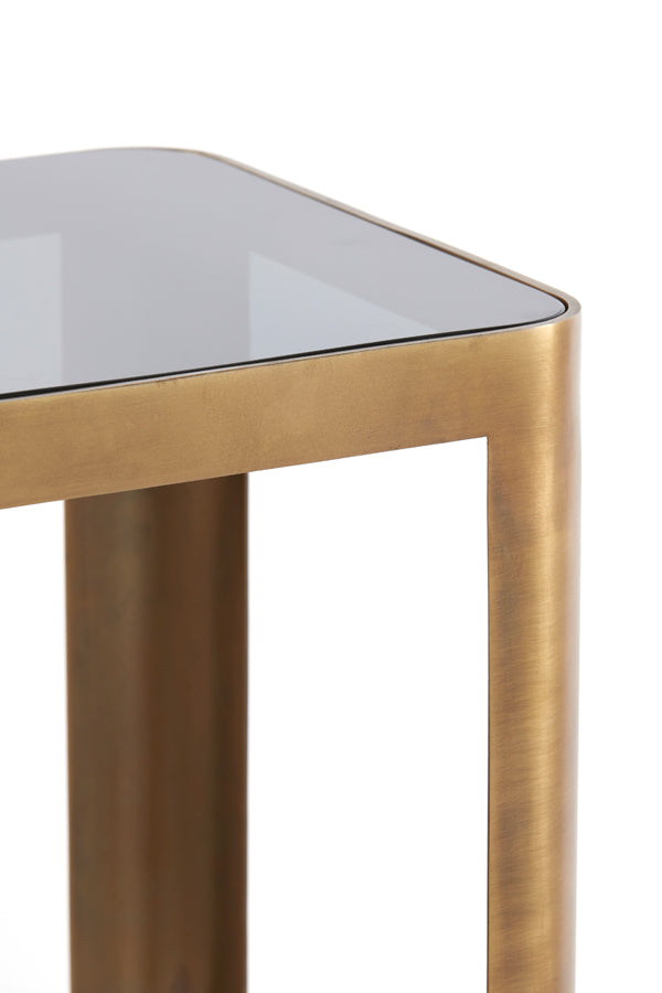 Light & Living Accessories Pillar S/2 30x30x80+35x35x100 cm OXE ant bronze+smoked glass House of Isabella UK
