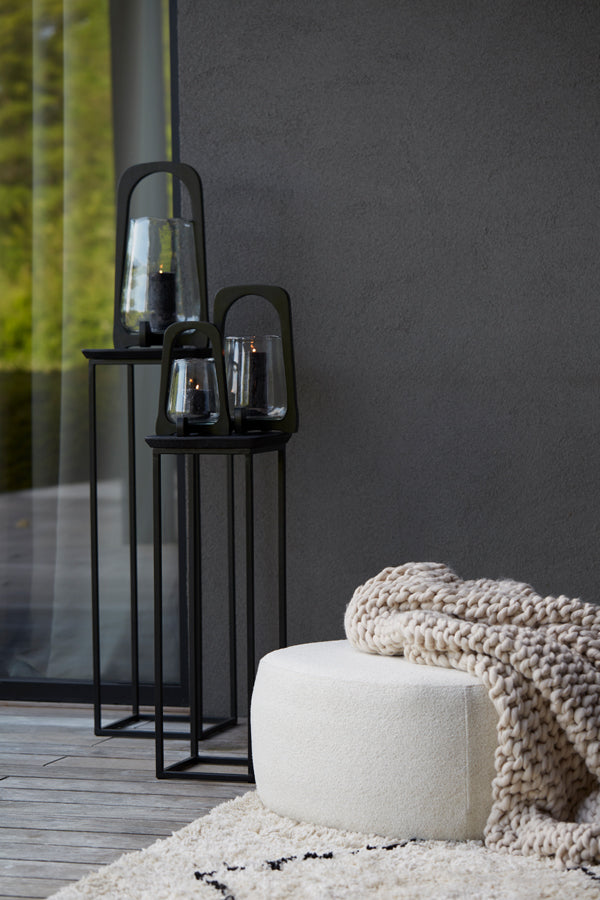 Light & Living Accessories Pillar S/2 30x30x80+35x35x100 cm QUENZA acacia wd mtt blk+bk House of Isabella UK