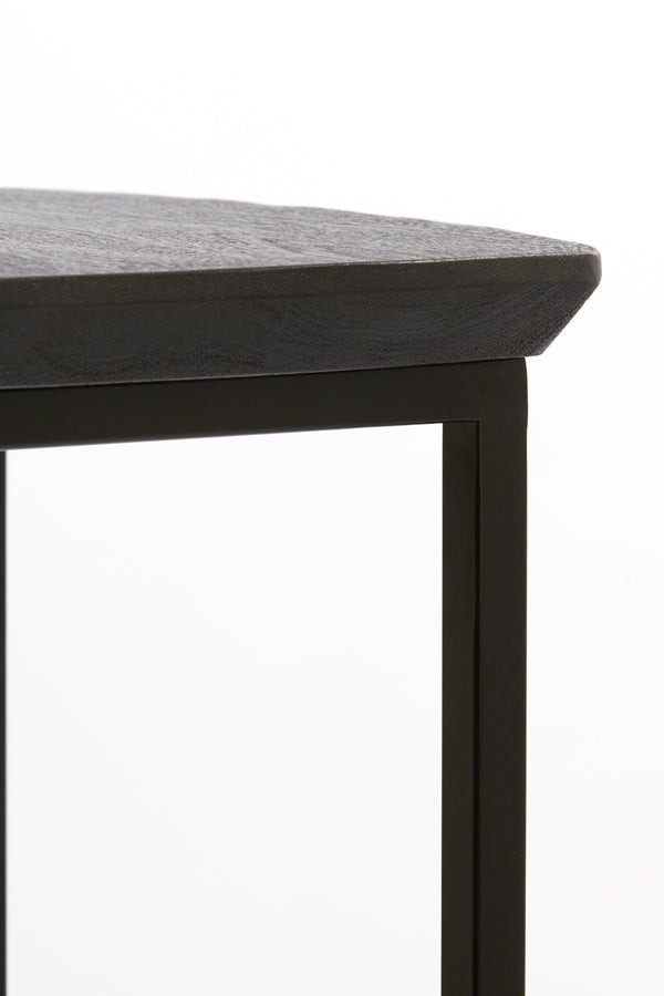 Light & Living Accessories Pillar S/2 30x30x80+35x35x100 cm QUENZA acacia wd mtt blk+bk House of Isabella UK