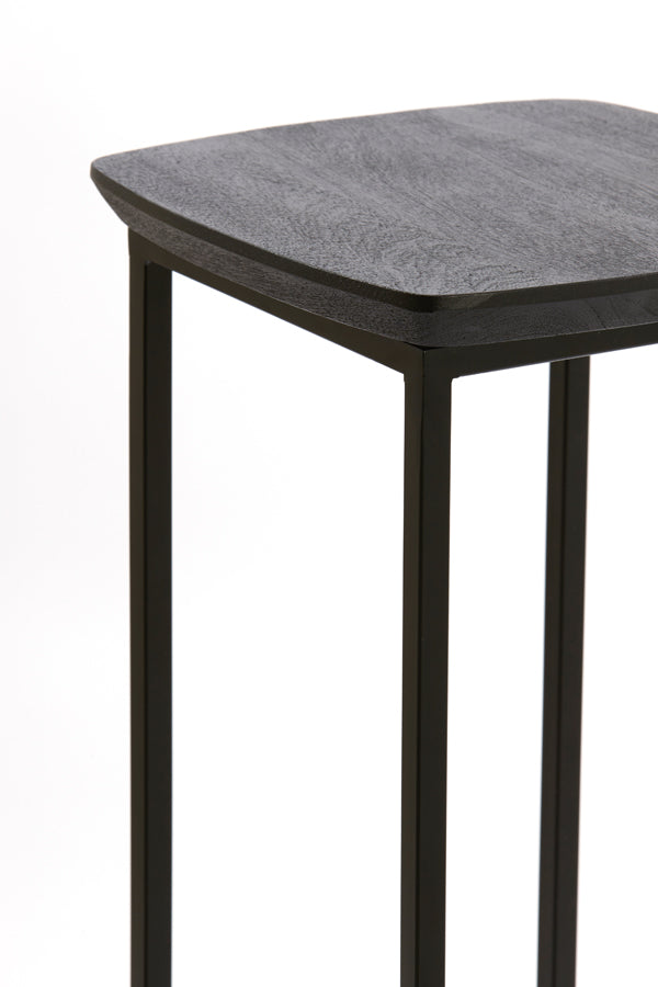 Light & Living Accessories Pillar S/2 30x30x80+35x35x100 cm QUENZA acacia wd mtt blk+bk House of Isabella UK