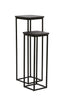 Light & Living Accessories Pillar S/2 30x30x80+35x35x100 cm QUENZA acacia wd mtt blk+bk House of Isabella UK