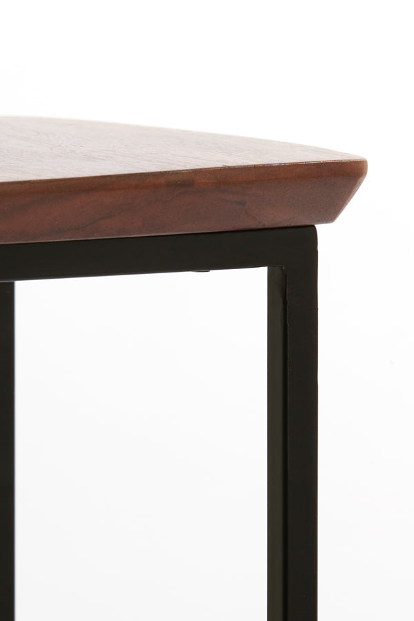 Light & Living Accessories Pillar S/2 30x30x80+35x35x100 cm QUENZA acacia wood brwn+blk House of Isabella UK