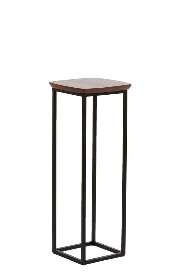 Light & Living Accessories Pillar S/2 30x30x80+35x35x100 cm QUENZA acacia wood brwn+blk House of Isabella UK