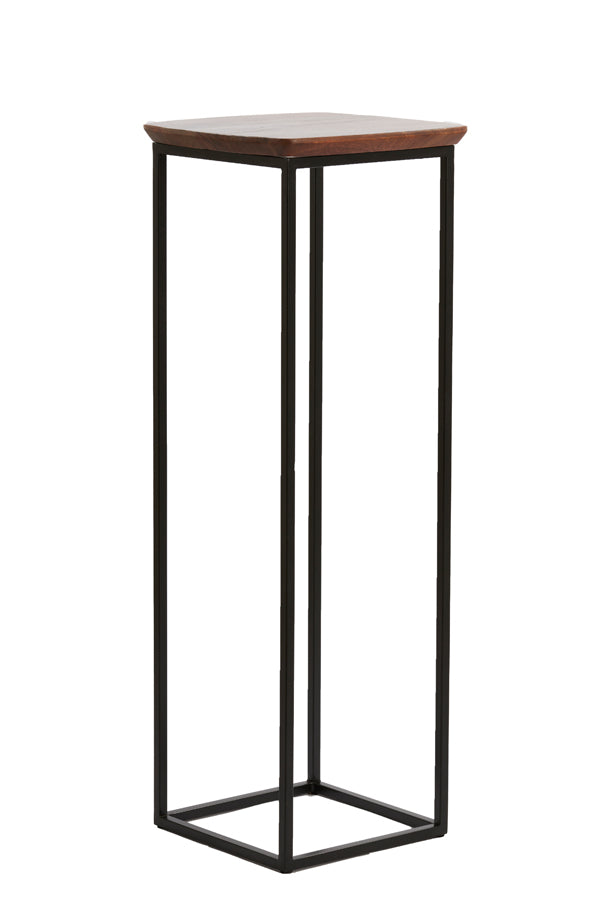 Light & Living Accessories Pillar S/2 30x30x80+35x35x100 cm QUENZA acacia wood brwn+blk House of Isabella UK