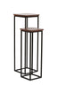 Light & Living Accessories Pillar S/2 30x30x80+35x35x100 cm QUENZA acacia wood brwn+blk House of Isabella UK
