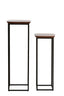 Light & Living Accessories Pillar S/2 30x30x80+35x35x100 cm QUENZA acacia wood brwn+blk House of Isabella UK