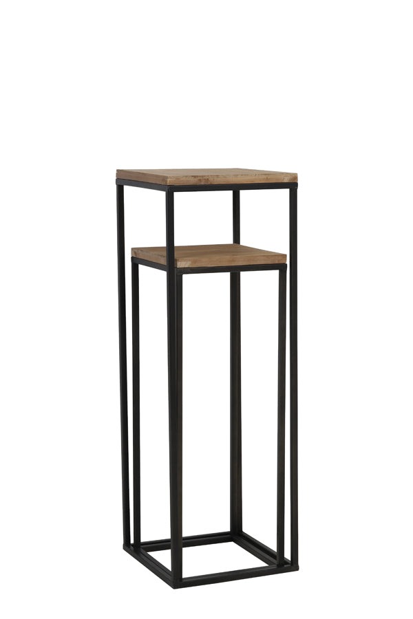 Light & Living Accessories Pillar S/2 30x30x82,5+35x35x102 cm YARULA wood+black House of Isabella UK