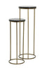 Light & Living Accessories Pillar S/2 30x80+35x100 cm SOBRINA black agate+ant. bronze House of Isabella UK