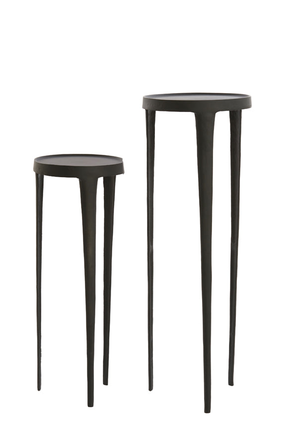 Light & Living Accessories Pillar S/2 30x80+35x100 cm TOBIAS black House of Isabella UK