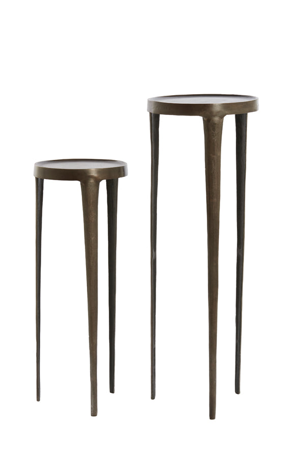 Light & Living Accessories Pillar S/2 30x80+35x100 cm TOBIAS dark brown House of Isabella UK