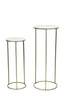 Light & Living Accessories Pillar S/2 32x82+41x102 cm RICARDO white marble+ant.bronze House of Isabella UK