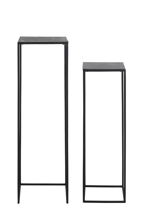 Light & Living Accessories Pillar S/2 max 35x35x120 cm BOCA raw lead antique-matt black House of Isabella UK