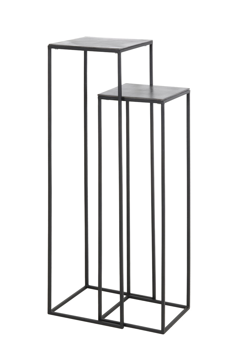 Light & Living Accessories Pillar S/2 max 35x35x120 cm BOCA raw lead antique-matt black House of Isabella UK