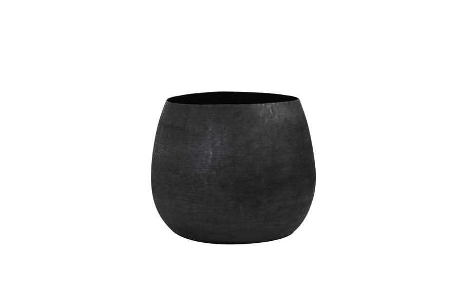 Light & Living Accessories Pot deco S/2 38,5x28,5+50x37,5 cm GENOLU matt black House of Isabella UK