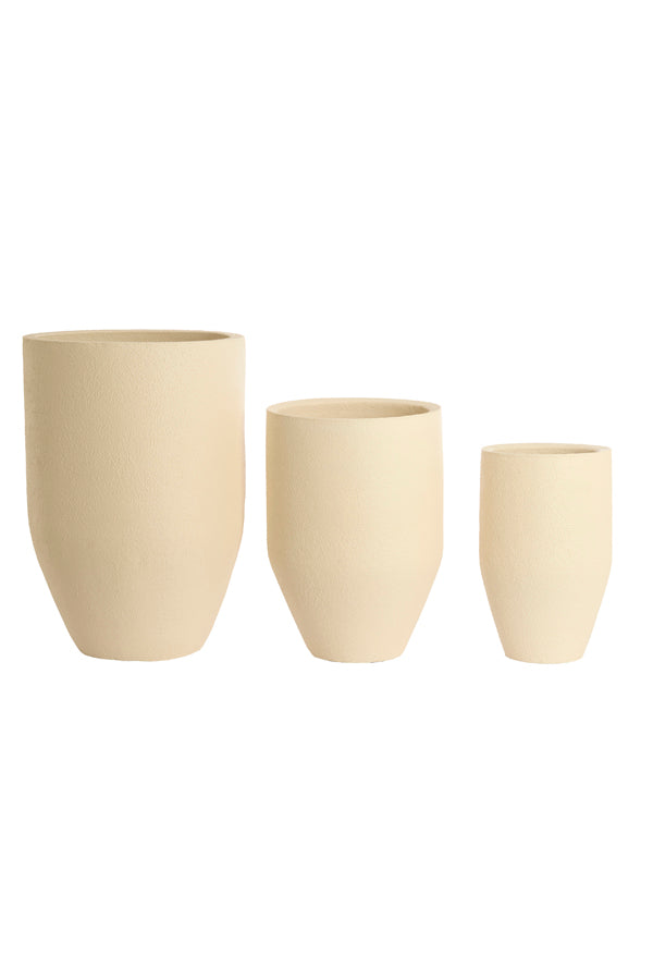 Light & Living Accessories Pot deco S/3 30x46+40x55+52x71 cm SIROLO cream House of Isabella UK