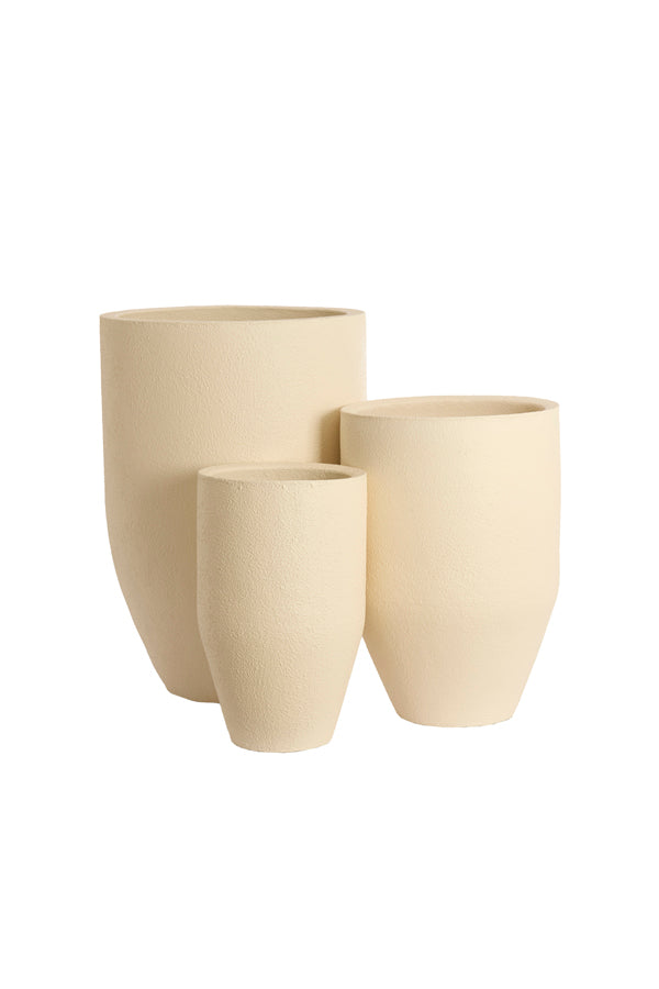 Light & Living Accessories Pot deco S/3 30x46+40x55+52x71 cm SIROLO cream House of Isabella UK