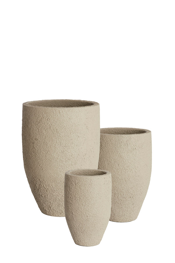 Light & Living Accessories Pot deco S/3 30x46+40x55+52x71 cm SIROLO sand House of Isabella UK