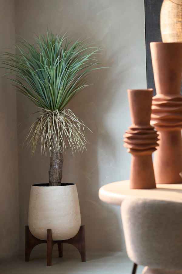 Light & Living Accessories Pot on base deco 36x50 cm KARUNA wood+papier mâché beige House of Isabella UK