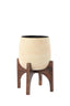 Light & Living Accessories Pot on base deco 36x50 cm KARUNA wood+papier mâché beige House of Isabella UK