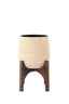 Light & Living Accessories Pot on base deco 36x50 cm KARUNA wood+papier mâché beige House of Isabella UK