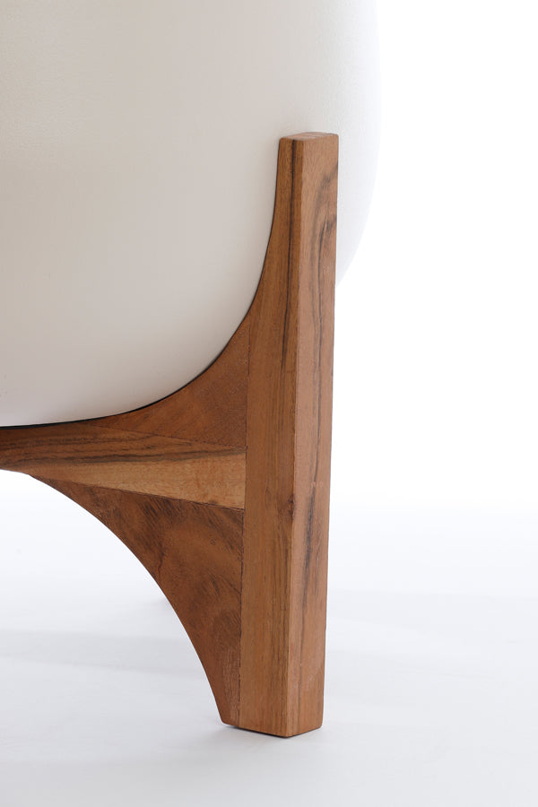 Light & Living Accessories Pot on base deco 44x53 cm KARUNA wood+matt cream House of Isabella UK