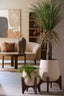 Light & Living Accessories Pot on base deco 44x53 cm KARUNA wood+papier mâché beige House of Isabella UK