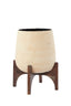 Light & Living Accessories Pot on base deco 44x53 cm KARUNA wood+papier mâché beige House of Isabella UK