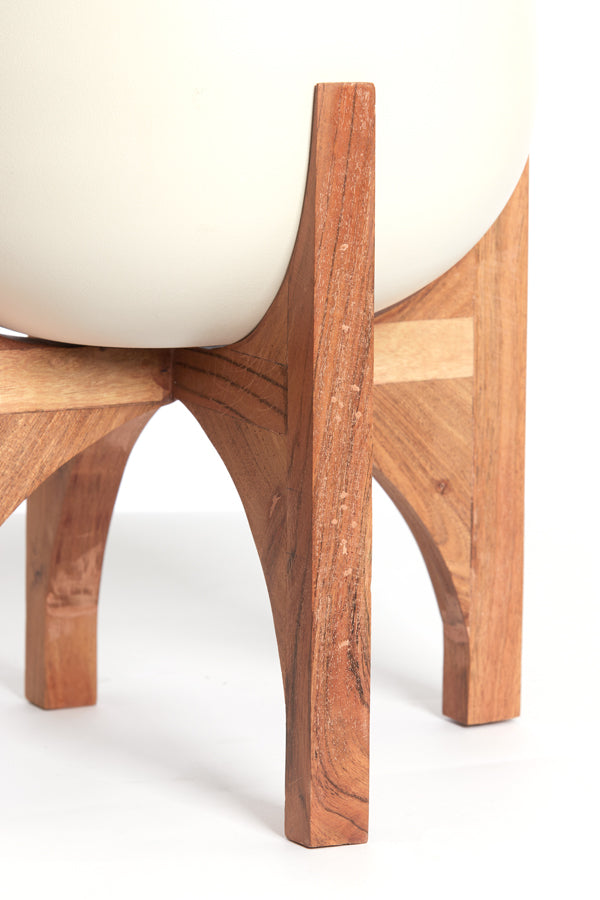 Light & Living Accessories Pot on base deco 59x82 cm KARUNA wood+matt cream House of Isabella UK