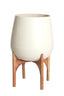 Light & Living Accessories Pot on base deco 59x82 cm KARUNA wood+matt cream House of Isabella UK