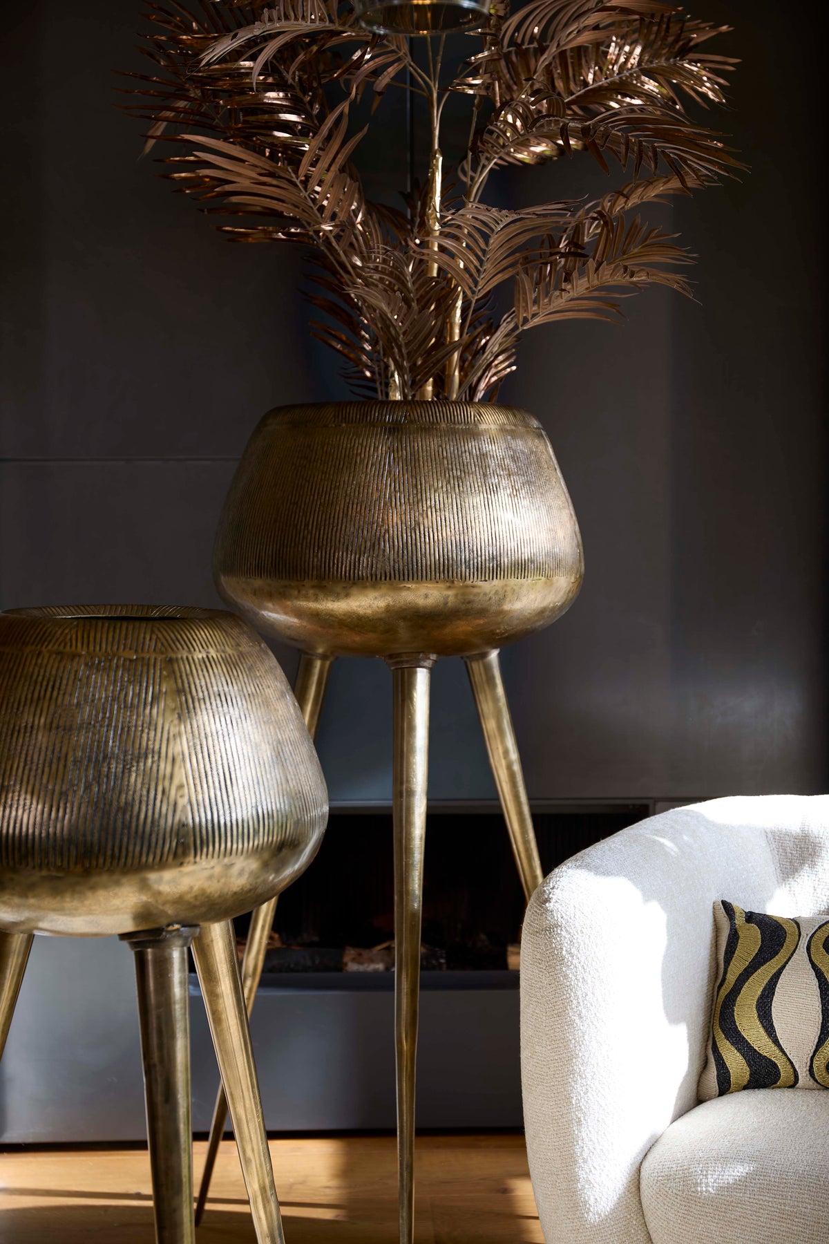 Light & Living Accessories Pot on base deco 75x149 cm MARIELLE gold House of Isabella UK