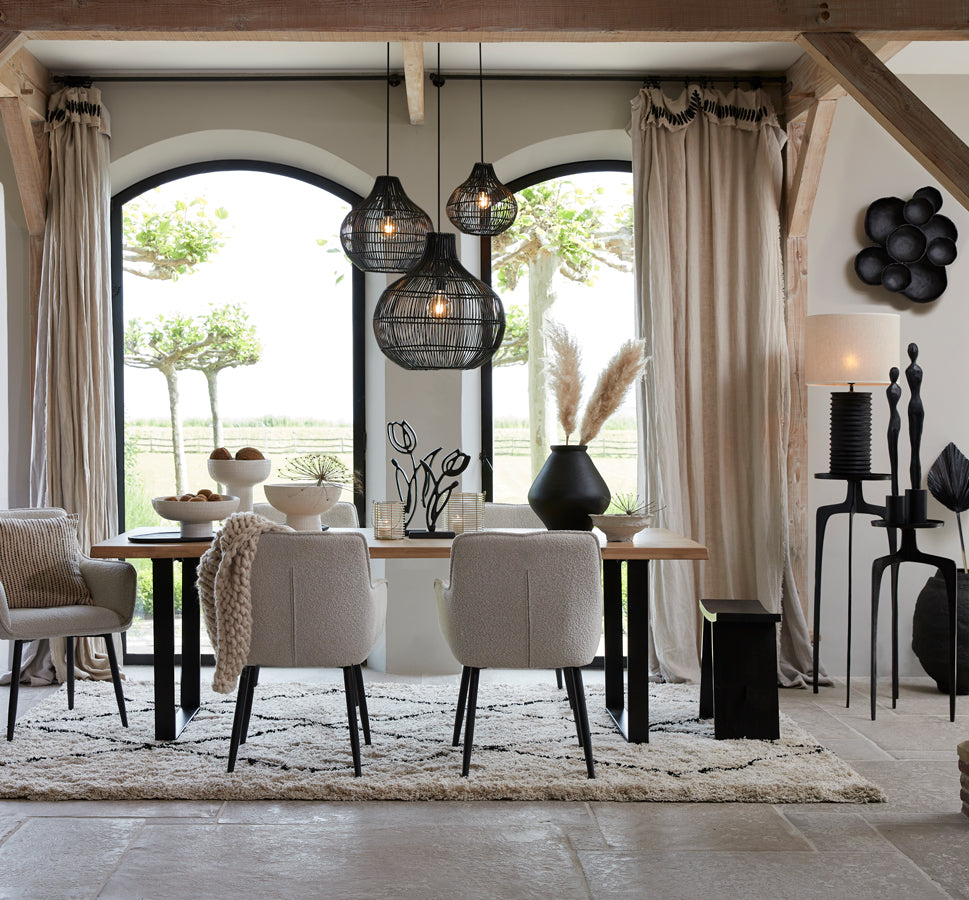 Light & Living Accessories Rug 300x200 cm XAMURI natural-black House of Isabella UK