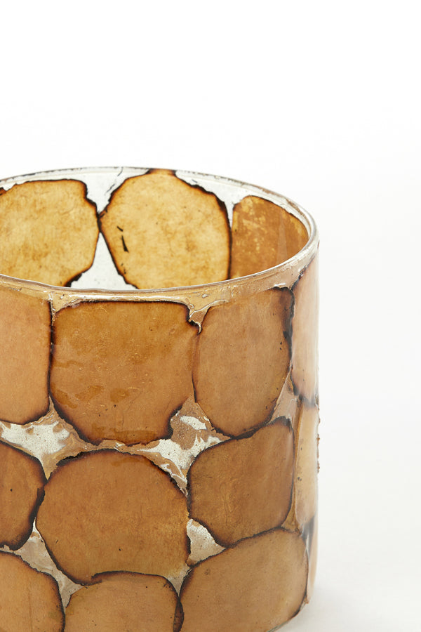 Light & Living Accessories Tealight 10x11 cm DRONERO glass clear+brown House of Isabella UK