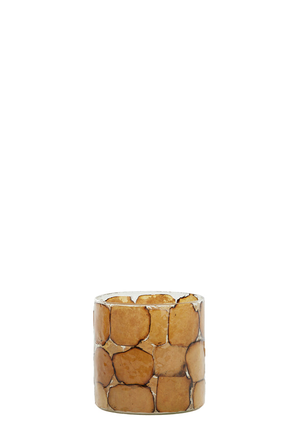 Light & Living Accessories Tealight 10x11 cm DRONERO glass clear+brown House of Isabella UK