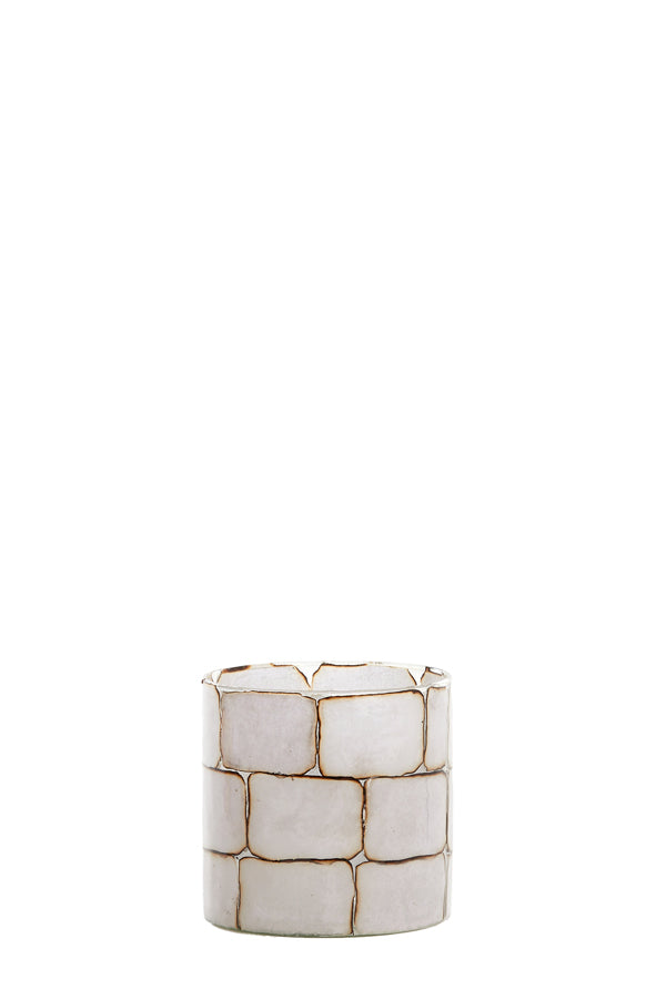 Light & Living Accessories Tealight 10x11 cm DRONERO glass clear+white House of Isabella UK