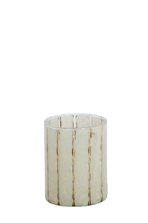 Light & Living Accessories Tealight 10x13 cm DRINO glass clear+white House of Isabella UK