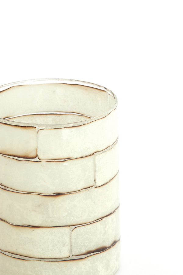 Light & Living Accessories Tealight 10x13 cm DRONERI glass clear+cream House of Isabella UK