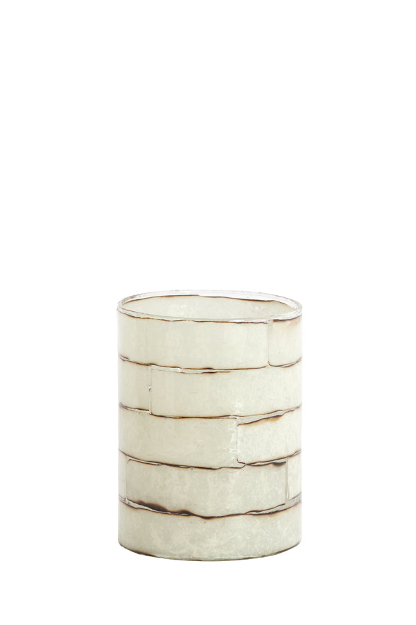 Light & Living Accessories Tealight 10x13 cm DRONERI glass clear+cream House of Isabella UK