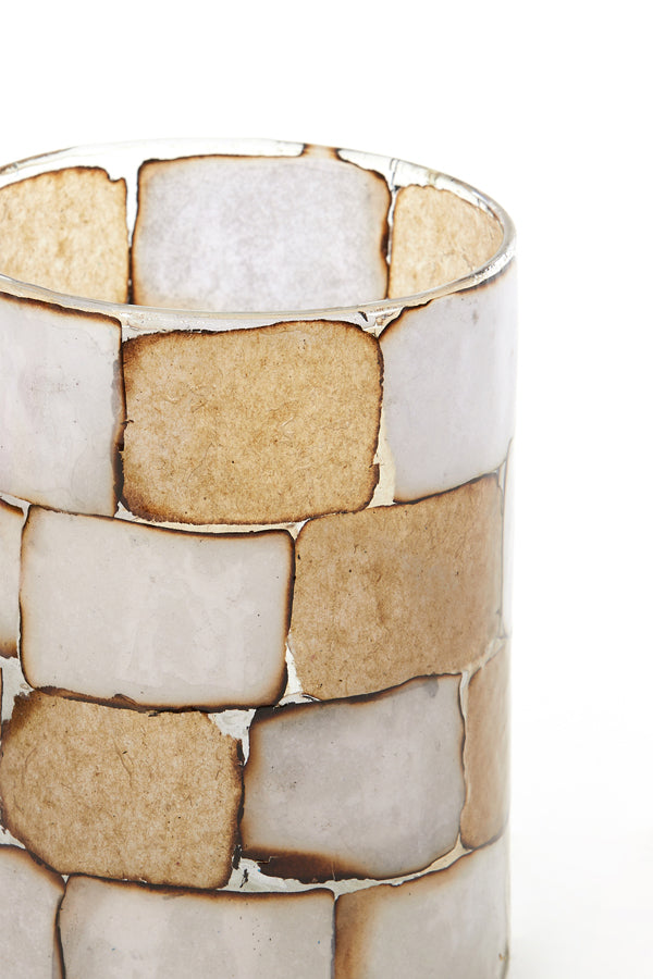 Light & Living Accessories Tealight 10x13 cm DRONERO glass clear+white+brown House of Isabella UK