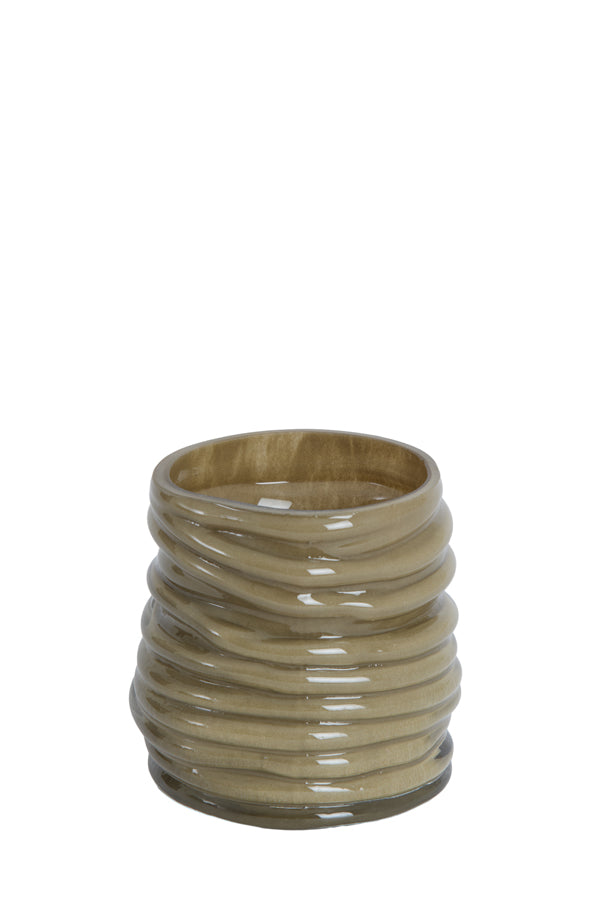 Light & Living Accessories Tealight 10x9 cm MILYAN glass milky olive green House of Isabella UK
