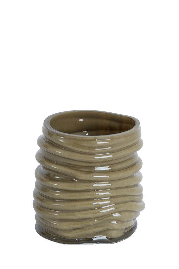 Light & Living Accessories Tealight 11,5x10,5 cm MILYAN glass milky olive green House of Isabella UK