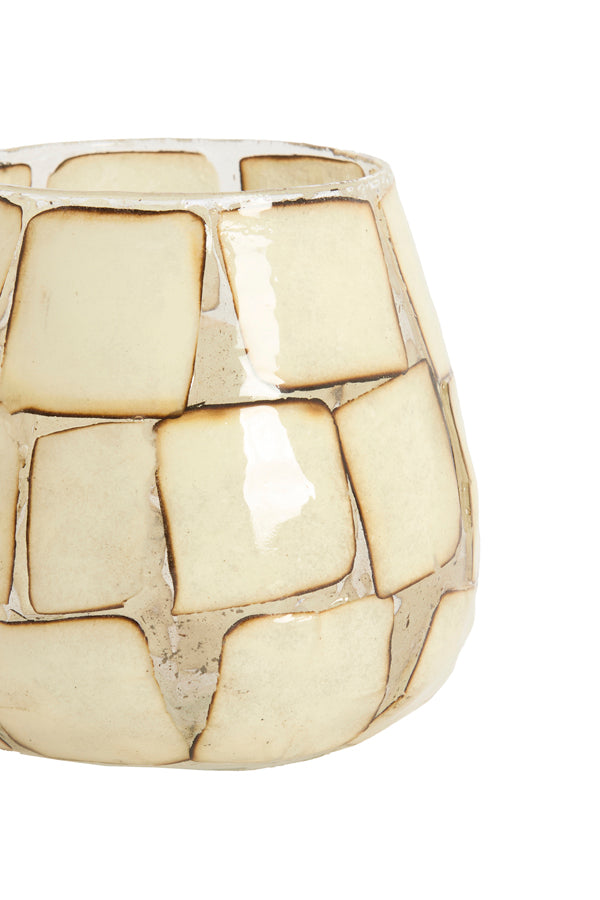 Light & Living Accessories Tealight 11x11 cm KUALA glass clear+cream House of Isabella UK