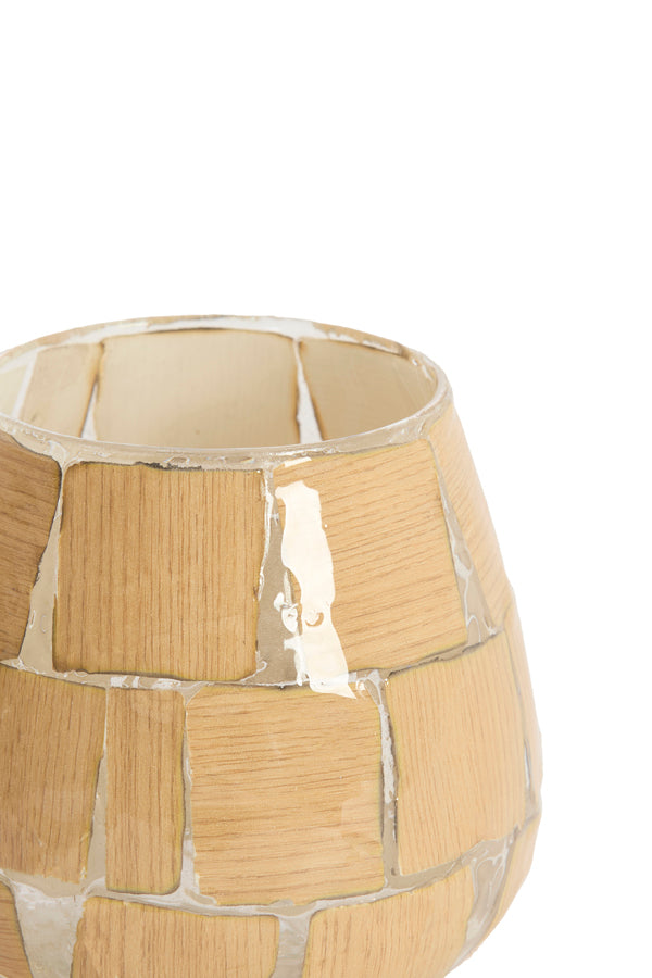 Light & Living Accessories Tealight 11x11 cm KUALA glass clear+terra House of Isabella UK