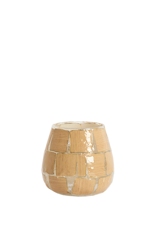 Light & Living Accessories Tealight 11x11 cm KUALA glass clear+terra House of Isabella UK