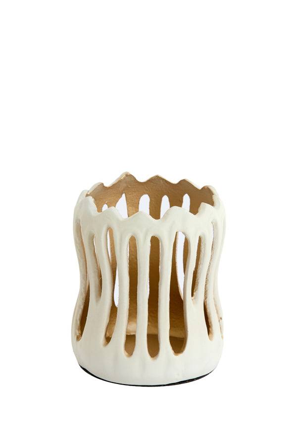 Light & Living Accessories Tealight 11x13 cm TIVOLI cream+gold House of Isabella UK