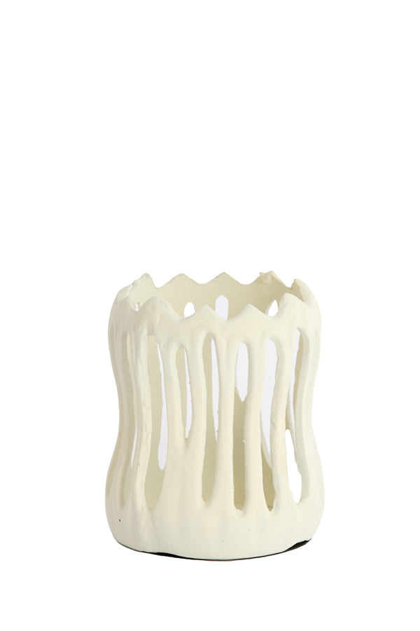 Light & Living Accessories Tealight 11x13 cm TIVOLI matt cream House of Isabella UK