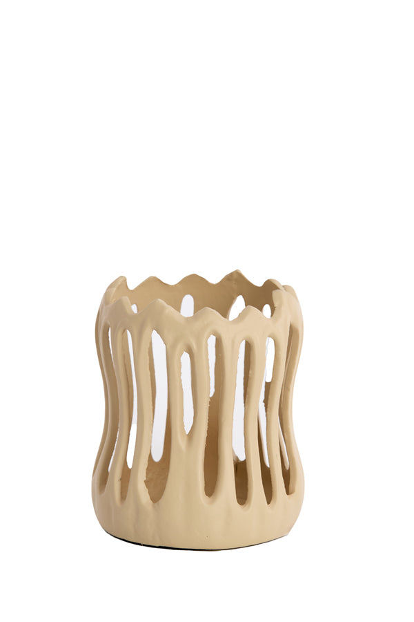Light & Living Accessories Tealight 11x13 cm TIVOLI matt sand House of Isabella UK