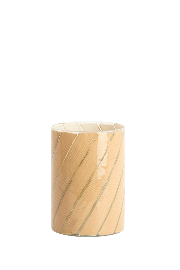 Light & Living Accessories Tealight 12x17 cm BADAYA glass clear+terra House of Isabella UK