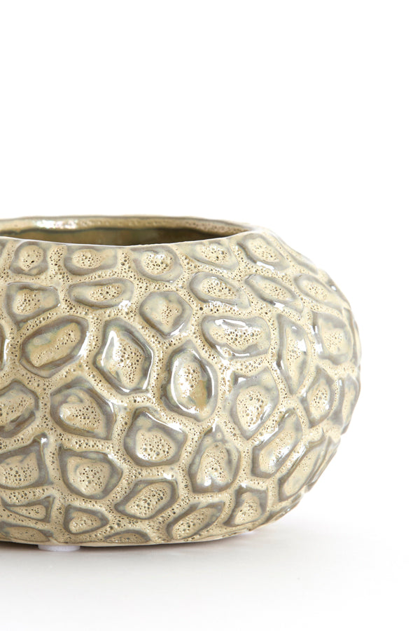 Light & Living Accessories Tealight 12x7,5 cm CAREZZA ceramics taupe House of Isabella UK